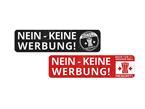 Resorti Aufkleber eckig Keine Werbung Cover