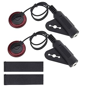 2 Stks Piezo Pickup Contact Microfoon Transducer Set met Lijm 1/4 Vrouwelijke Jack 12 Inch Kabel voor Gitaar Banjo Ukulele Viool Mandoline Cello Kalimba Harps