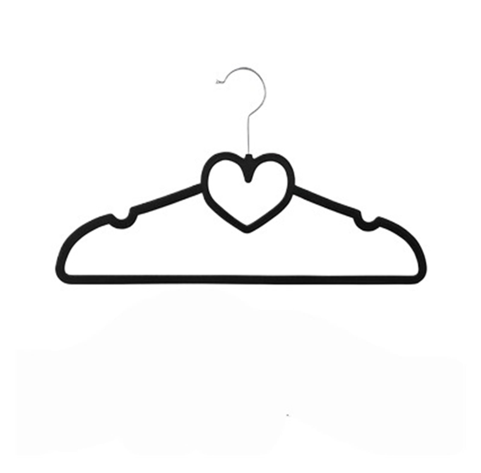 KFGISD, 10PCS 33cm 42cm Velvet Hangers for Adult Clothes Suit Shirt Coat Plastic Jackets Heart Closet Clothing ，Hangers(Adult 41cm 01a)