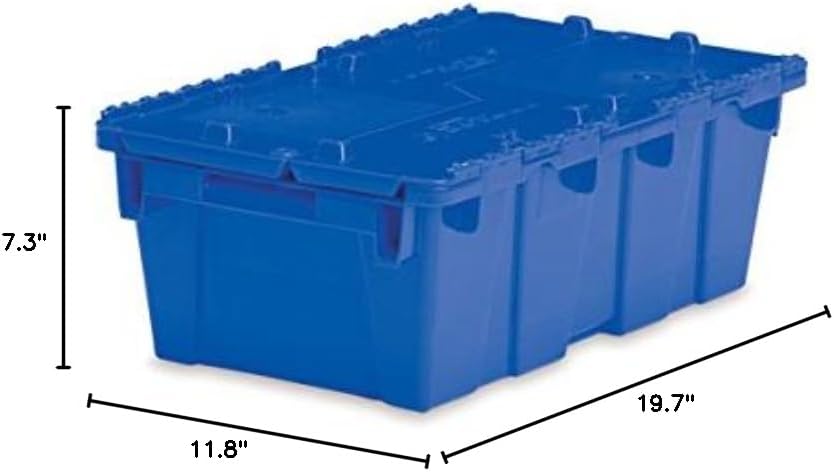 Medium Storage Tote with Lid 19.7"L x 11.8" W x 7.3"H - Blue