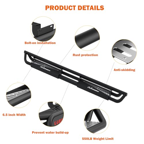 Estribos 6 pulg para Toyota Tacoma 2005-2025 negro miniatura 3