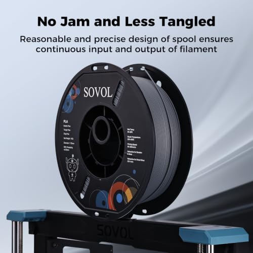 Image of Sovol 3D Printer Matte PLA Filament 1.75mm 1KG (2.2lbs), Smoky Gray