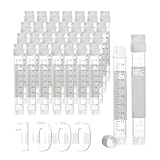 CryoKing 5ml PP Cryovial Tubes, Freezing Storage Sample Tubes with External Thread, Laboratory Cryogenic Vials Autoclavable, Sterilisation, RNase and DNase Free Cryotubes, White Cap, 1000/Case
