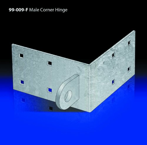 Dock Edge Floating Dock Male Corner Hinge, Galvanized, 9/16" #TOP1