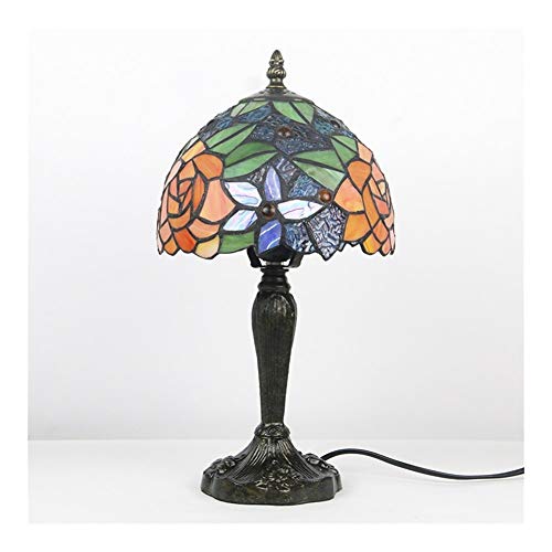 Preisvergleich Produktbild DLK Moderne Nachttischlampe Wohnzimmer Schlafzimmer Hal Tiffany-Stil Tischlampe Banker 8Inch Breite Lackiert Schmetterling Elegante Vintage Passe Licht for Schlafzimmer Hotel