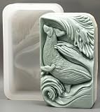 ARTCRAFTMOLDS Whale Silicone Soap Mold – 3D Ocean Design, Professional Soap & Candle Making Mold, Flexible Silicone Craft Mold for Soap, Candles, Resin & DIY Projects