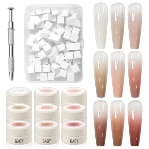 GAOY Ombre Gel Nail Polish Kit, 9 Colors UV LED