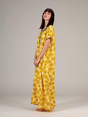 Image of Evolove Women's Viscose Liva Long Maxi Night Gown Nighty Dress with Pocket, Super Soft Comfortable (LNG-Rayon)