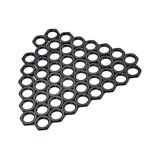 Totority Replacement Black Guitar Jack Nut Set 50 Pcs 8mm Nuts Zinc Alloy Thin for Guitar Bass