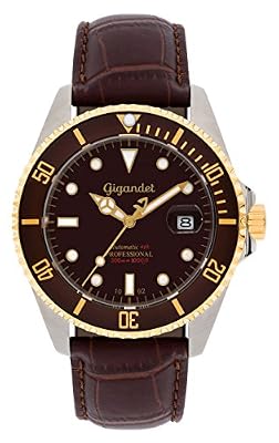 Gigandet Sea Ground Orologio Subacqueo Automatico Analogico Uomo Marrone G2-019