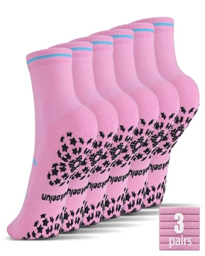 Image of Non Slip Pilates Socks with Grips for Yoga, Barre, Grippy, Hospital, Ballet for Women with Arch Support.
