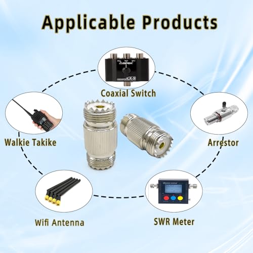 Adaptador coaxial SO239 hembra a PL259 hembra 2 piezas miniatura 5