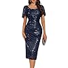 BeryLove Women Sequin Formal Cocktail Party Dresses Prom Bodycon Dress