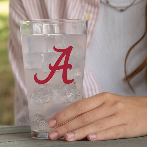 Image of Logo Brands NCAA 16 oz Pint Glass - Durable Glass With Bold Team Color- Chip-Resistant Rim Drinkware For Fans, Tailgates, Home Bars & Everyday Use