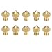 Kweiny MK10 Nozzle Multi Size for 3D Printer Makerbot Parts (0.2mm 0.4mm 0.6mm 0.8mm 1.0mm) M7 Thread Brass Nozzle for Extruder Hotend 2 Pieces of Each Size 10 Pieces in Total