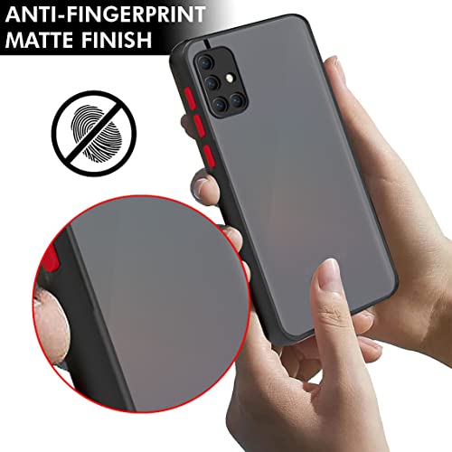 Image of TheGiftKart Translucent Hybrid Back Cover Case for Samsung Galaxy A51 | Smoked Matte Back | 360 Degree Protection | Protective Hard Back Case Cover for Samsung Galaxy A51 (PC & TPU | Black Bumper)