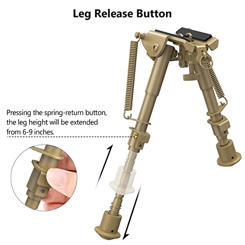 Cvlife 6-9 Inches Bipod Picatinny Bipod, Flat Dark Earth Bipod #TOP3