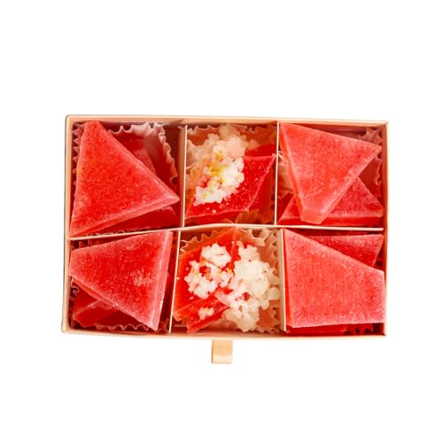 Silky Gem - Edible Strawberry Rubellite Collection Crystal Candy, 8-10 pieces, Kohakutou, Edible Gem, Vegan, Gluten Free, Christmas candy ASMR