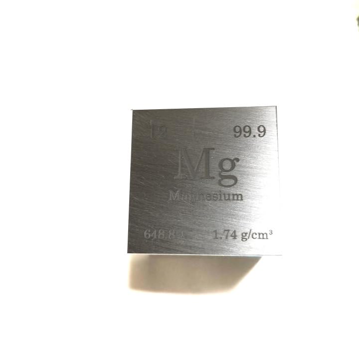 Image of Magnesium Cube 38.1mm (1.5 Inch) - High-Purity 99.9% Lightweight Metal Density Block with Right-Angled Edges for STEM Education & Collectors