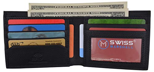 Premium Leather RFID Blocking Men's Slim Bifold Credit Card ID Wallet Black Gift Box2