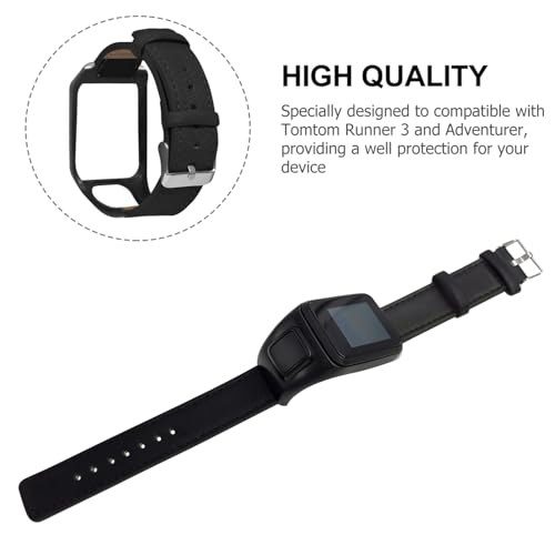 DIYEAH Bracelet De Montre En Cuir Rétro Compatible Avec Adventurer Et Runner 3 Unisexe Vintage Réglable Noir Pour Course Jogging Cyclisme – vue 3