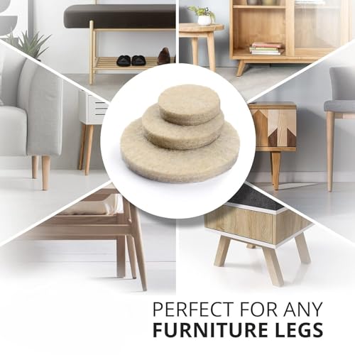 Image of Ahamo 48 PCS Silicone Chair Leg Floor Protectors - Anti-Slip Furniture Leg Caps (25mm x 4mm) | Noise-Reducing Buffer for Furniture Legs | Table /Chair Rubber Leg Caps (Beige)