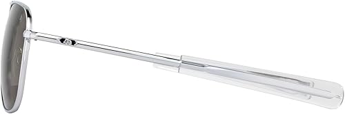 Miniatura 2 de AO Gafas de sol Pilot originales, plateadas, lentes de cristal SkyMaster verde Calobar, patillas bayoneta, polarizadas, 52-20-140, Lente polarizada