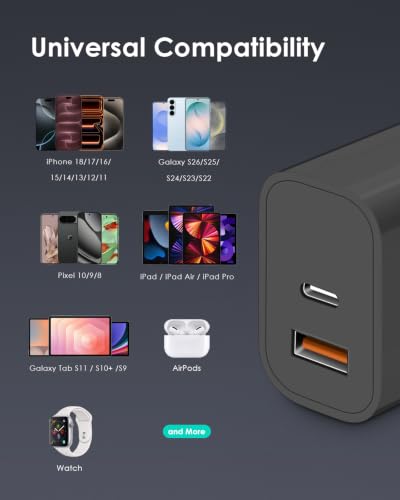 Image of [2 Pack] 20W USB C Charger Block Fast Charging Multiport Adapter