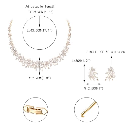 Image of White Faux Pearl Leaf Vine Bridal Cubic Zirconia Jewelry Set for Women