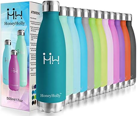 HoneyHolly Kids Stainless Steel Water Bottle 350ML, Metal Water Bottle, Double Walled Vacuum, Small Insulated Water Bottles for School, Girls, Boys BPA Free Reusable Leak Proof for Hot/Cold Water