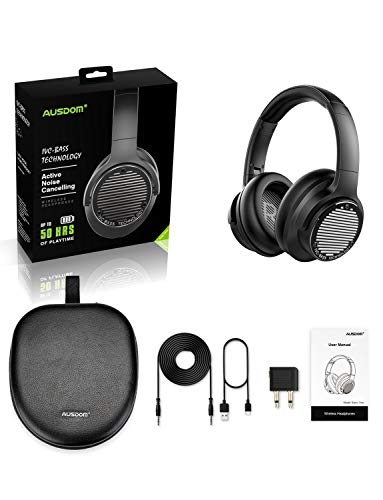 AUSDOM Hybrid Active Noise Cancelling Bluetooth 5.0 Kopfhörer, Wireless V5.0 Over Ear Kopfhörer, extra tiefer IVC-BASS… - Image 8