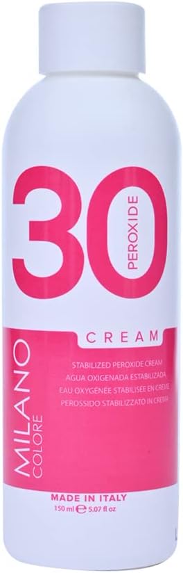 Hydrogen Peroxide Developer - Professional Salon Bleaching Cream for Hair Coloring and Consistent Color, Volume 30 Creme, 5.03 fl oz/150 ml