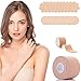 Produktbild WDSF 5cm*5m Boob Tape,2 Rollen Breast Lift Tape mit 20Pcs Nipple Covers,Verhindern Sie schlaffe Brust, Wasserdicht und sSchweißfest,für A-E Cup Große Brust