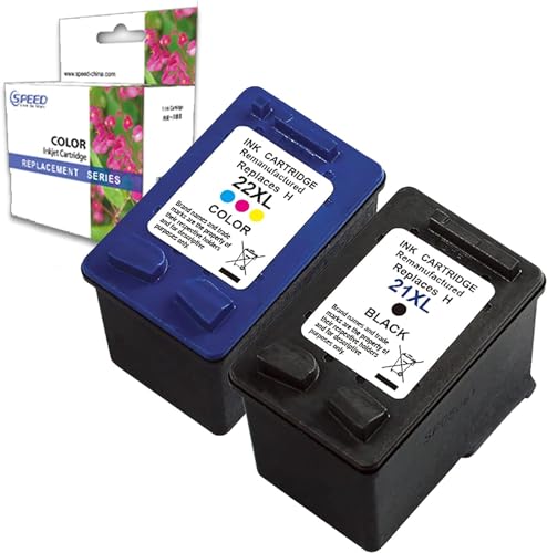 Cartucho compatible para HP 21 XL + 22 XL negro y color 21XL 22XL impresora Deskjet D2360 D1320 F2180 F300 F370