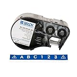 Brady MC-500-595-BL-WT Vinyl B-595 White on Blue Label Maker Cartridge, 25' Width x 1/2
