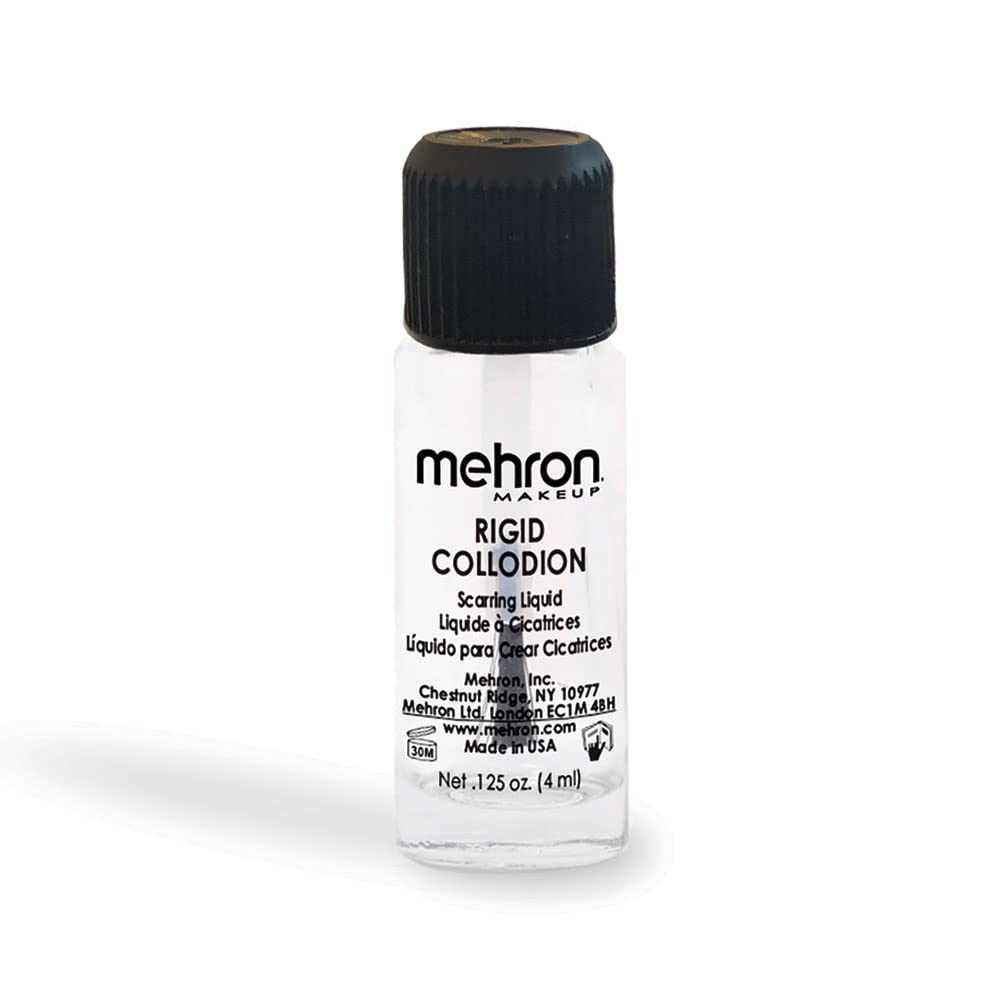 Mehron Makeup Rigid Collodion with Brush for Special Effects, Halloween, Movies (.125 oz) -