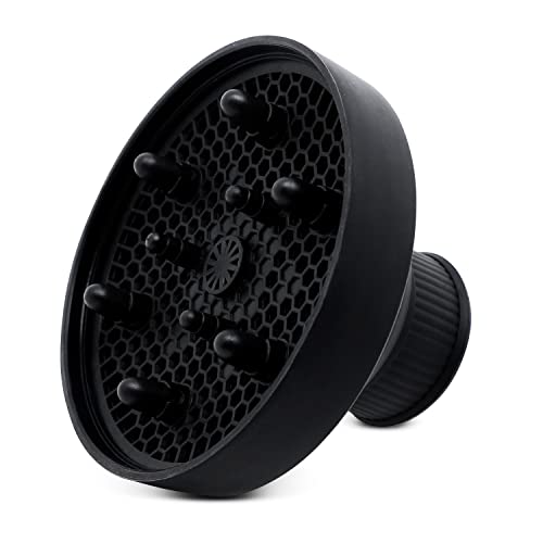 Universal Diffuser for Hair Dryer - Designed for Most of Hair Dryers - Collapsible Hair Diffuser for Curly Hair - Professional Portable Diffuser Attachment, Black