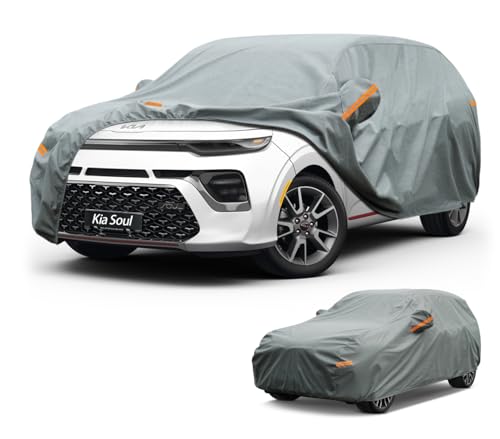 Image of Kayme Heavy Duty Car Cover Custom Fit Kia Soul (2009-2026), Waterproof All Weather for Automobiles, Full Exterior Covers Sun Rain UV Protection.