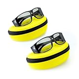 2x Gafas pasivas Hi-Shock 3D para televisores 4K-3D de LG Philips, Grundig, Leon, Sony, Panasonic, Toshiba, compatibles con AG-F420, PTA417, TY-EP3D20E, PX1821E-1TVA, con estuche