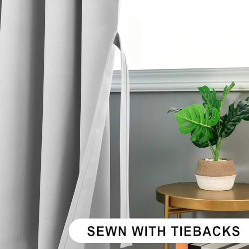 DWCN Blackout Curtains for Bedroom Thermal Insulated Curtains with Tiebacks Pencil Pleat Window Curtains for Living Room 55 x 96 inch Length - Image 3