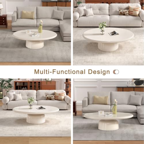 Mesa de centro de madera tipo tambor con relieve artesanal 7