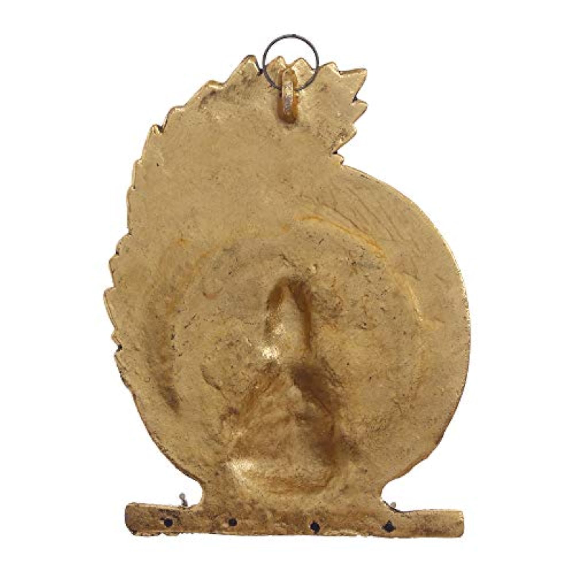 Golden Metal Lord Ganesha & Peacock Feather Decorative Key Holder