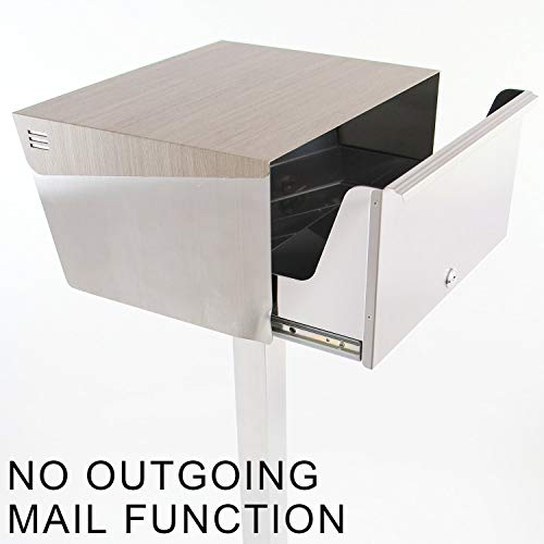 Katanabox Wide Dr - Stainless Steel Post Mount Modern Design Mailbox With Lock And Key Extra Large Letterbox Rust Proof For Modern Home House Apartment Rural Roadside 12" X 15" X 8" (Ebony Wood) #TOP3