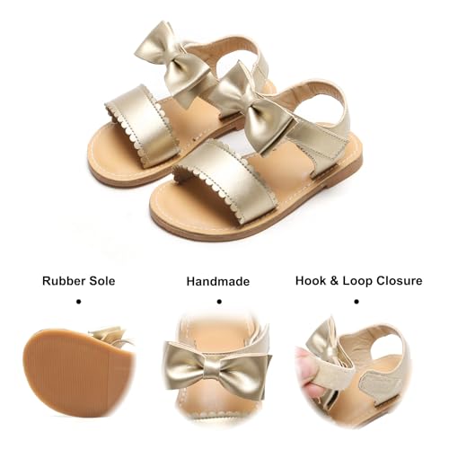 Image of Felix & Flora Toddler Girl Sandals - Little Girl Easter Dress Shoes Lightweight Open Toe Beach Holiday Flats