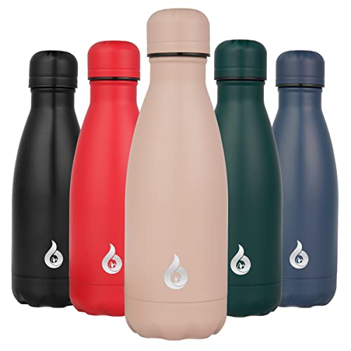 Image of BJPKPK 12oz Insulated Stainless Steel Water Bottles Metal Water Bottle for Travel,Apricot