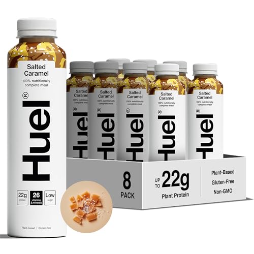Huel Ready-to-drink Meal, Salted Caramel Protein Drink, 8 x 500ml Bottles, Protein Shakes, Pre-Portioned Meal, 20g of Protein per Bottle, Rich in Essential Vitamins, Minerals, Meal Replacement Shake