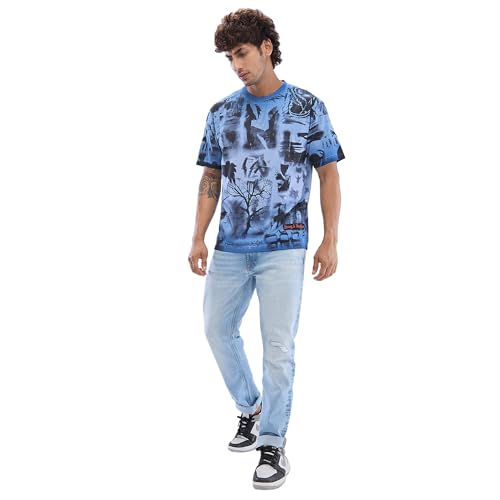 Image of Spykar Men's Slim Fit Henley Neck Full Sleeve Solid Casual T-Shirt