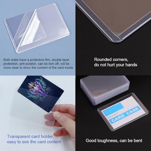 HLIWS Clear Toploaders-44 pcs 102 * 70mm Clear Hard Card Sleeves with Protective Film,for Game/Baseball/Basketball/Photo Card Collection(Horizontal) - Image 3