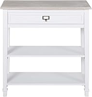 Vista 1 de Mesa consola blanca con cajón y estante de almacenamiento, mesa de sofá para entrada, sala de estar, pasillo