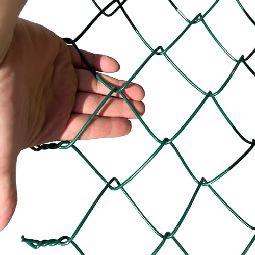 FengYoo 13 Gauge 36inX33ft Green PVC Coated Galvanized Wire Fence Mesh 2.5in Chicken Wire Fencing Chain Link Fence Garden Fencing Poultry Netting/Fencing for Yard Wire Fence